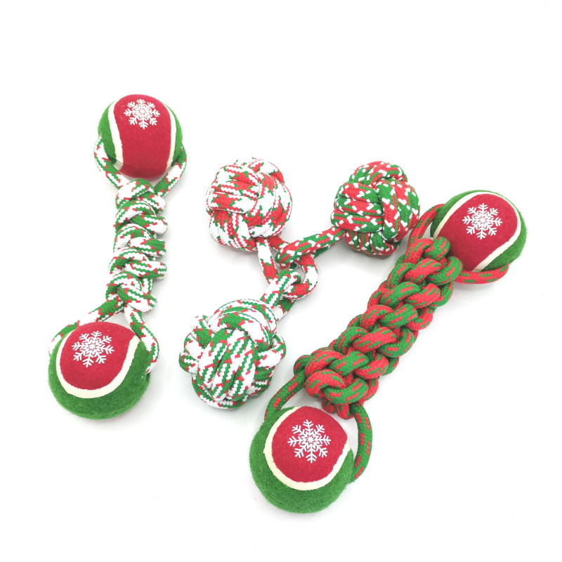 Christmas Bomullstau Tennis Pet Hundeleke