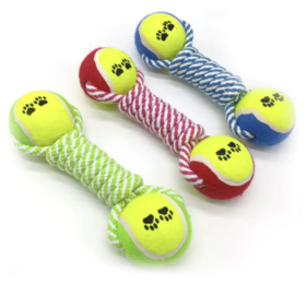 Dobbel ball bomullstau Tennis Pet Hundeleke Allsidighetsfordeler